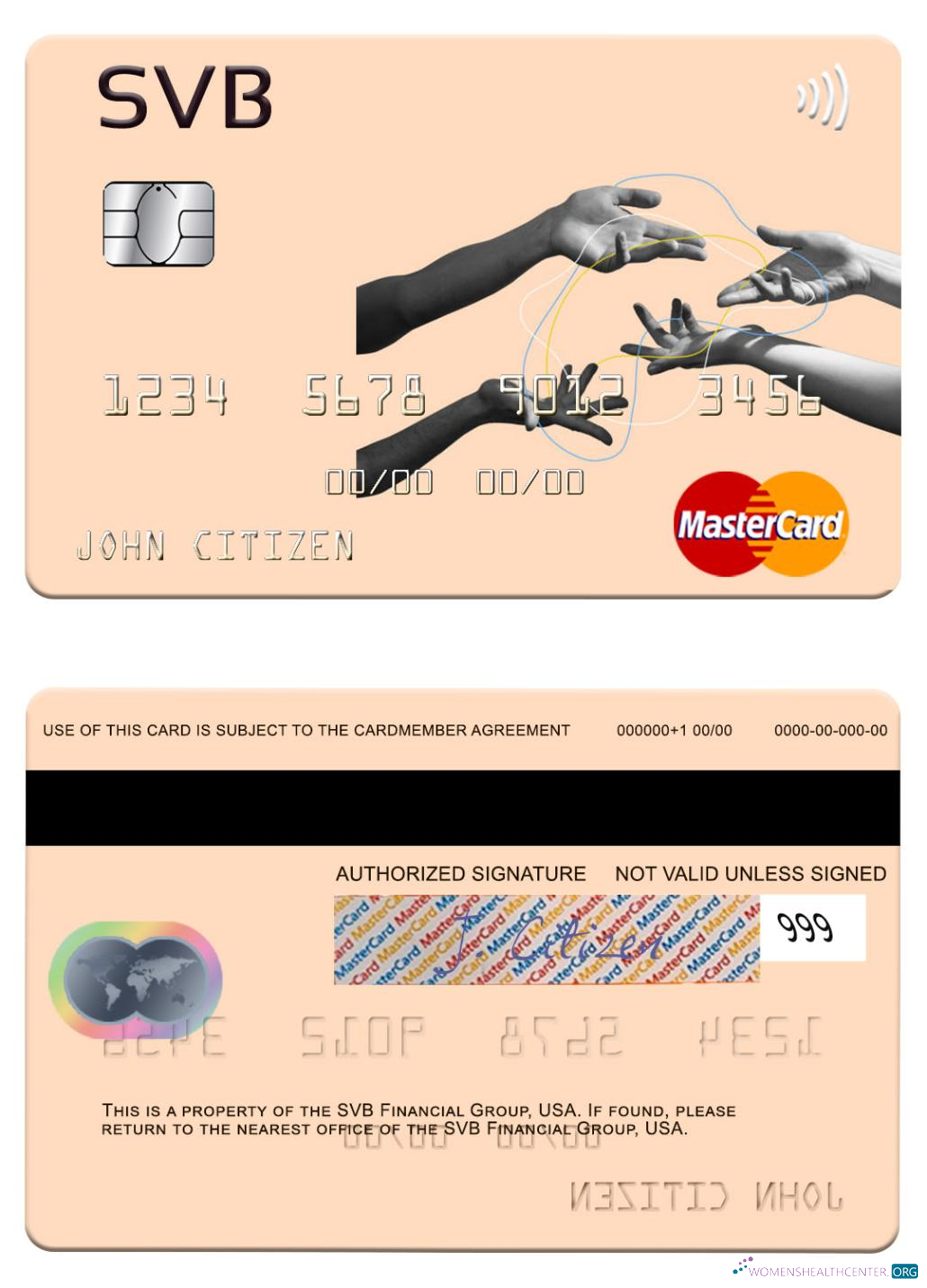 Download USA SVB Financial Group mastercard Photoshop template
